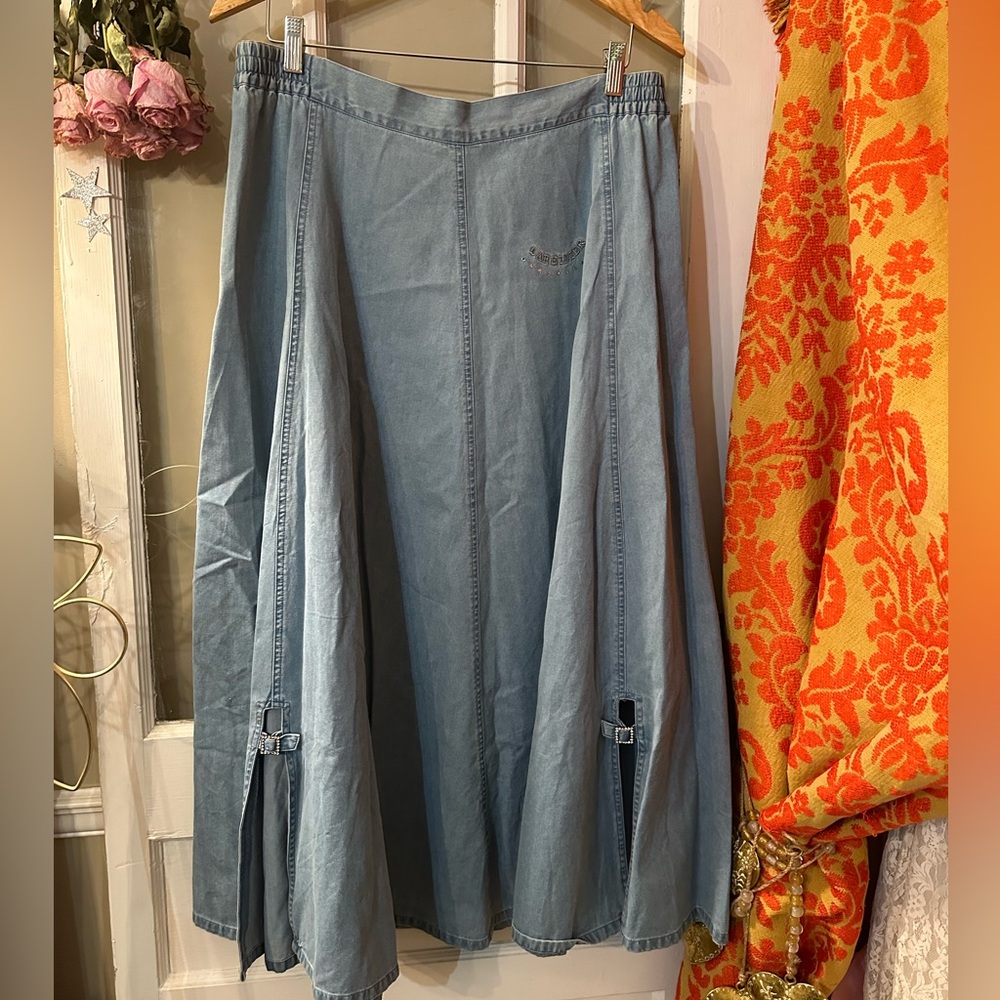 Maxi 100% cotton denim skirt by Lafei-nier